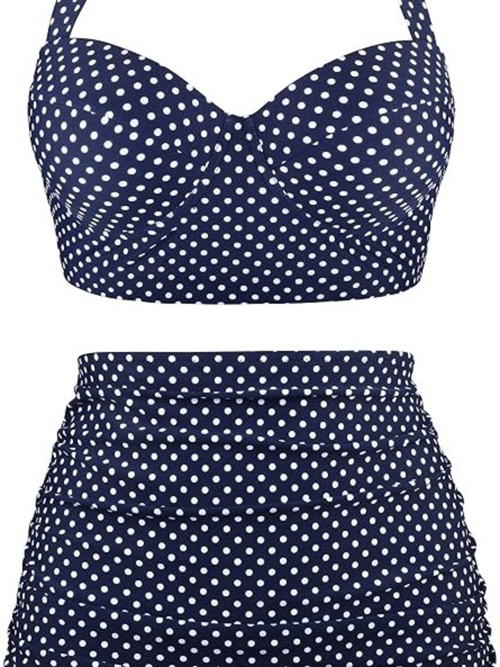 Angerella Women Vintage Polka Dot High Waisted Bathing Suits Bikini Set Size XL